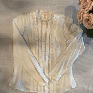 Rebecca Taylor white Embroidery Blouse size 4